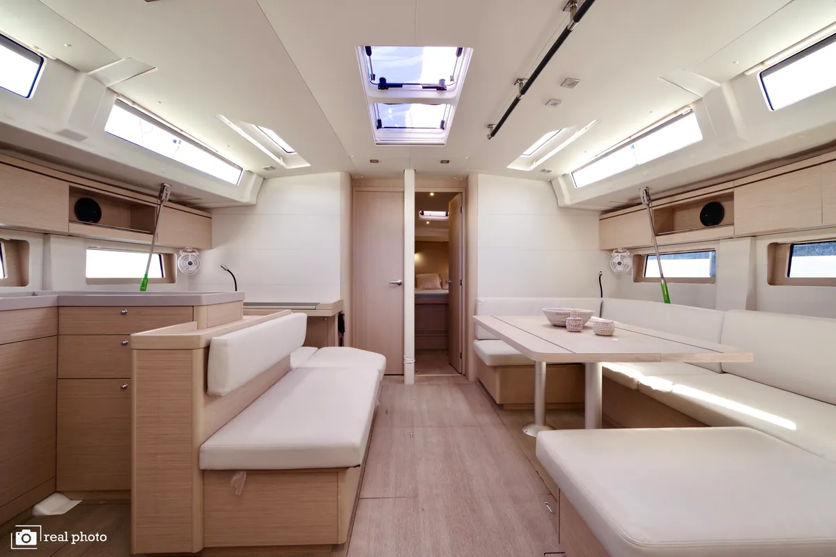 Salon of Orsa 4, a Beneteau Oceanis 51.1 sailboat at Cannigione, Italy