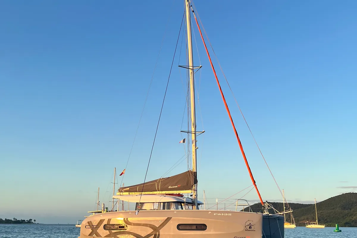 Exterior view of Moana Denia Bareboat, a Excess 11 catamaran at Dénia, Spain