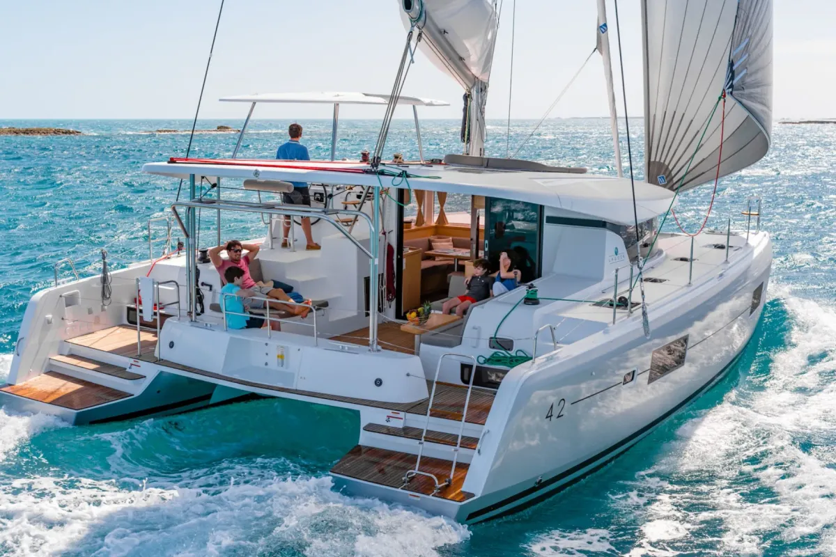 Exterior view of Patagonia, a Lagoon 42 catamaran at Alameda, United States