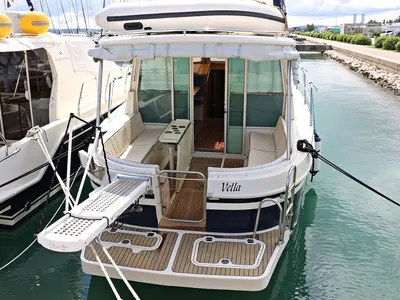 Deck of Vella, a SAS - Vektor Adria 1002 Vektor motorboat at Sukošan, Croatia