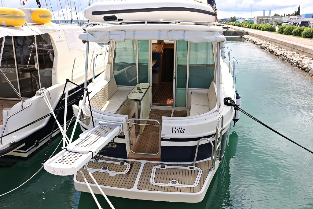 Deck of Vella, a SAS - Vektor Adria 1002 Vektor motorboat at Sukošan, Croatia