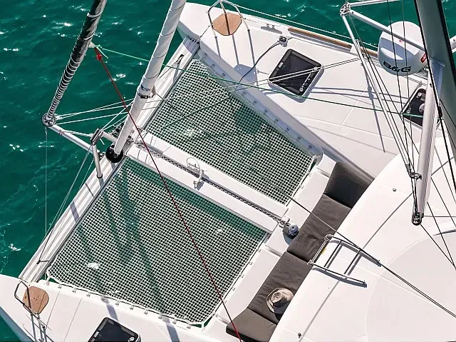 Deck of Twilight, a Lagoon 40 catamaran at Grad Trogir, Croatia