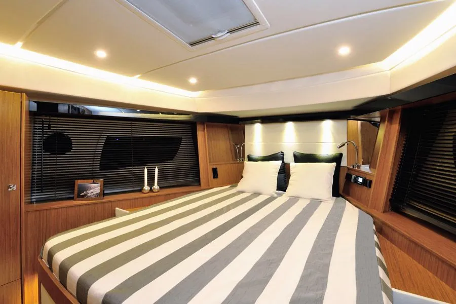 Cabin on Zanngi, a Bavaria Virtess 420 Fly motor yacht at Podstrana - Miljevac, Croatia