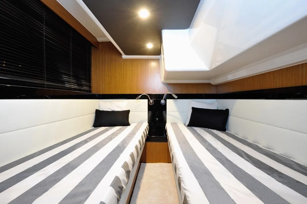 Cabin on Zanngi, a Bavaria Virtess 420 Fly motor yacht at Podstrana - Miljevac, Croatia