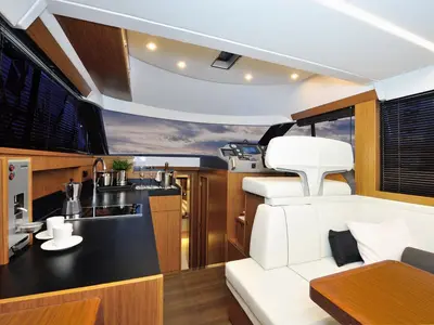 Galley of Zanngi, a Bavaria Virtess 420 Fly motor yacht at Podstrana - Miljevac, Croatia