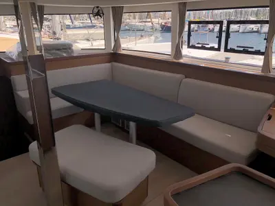 Salon of Lagoon 42 (2020) AM, a Lagoon 42 catamaran at Athens, Greece
