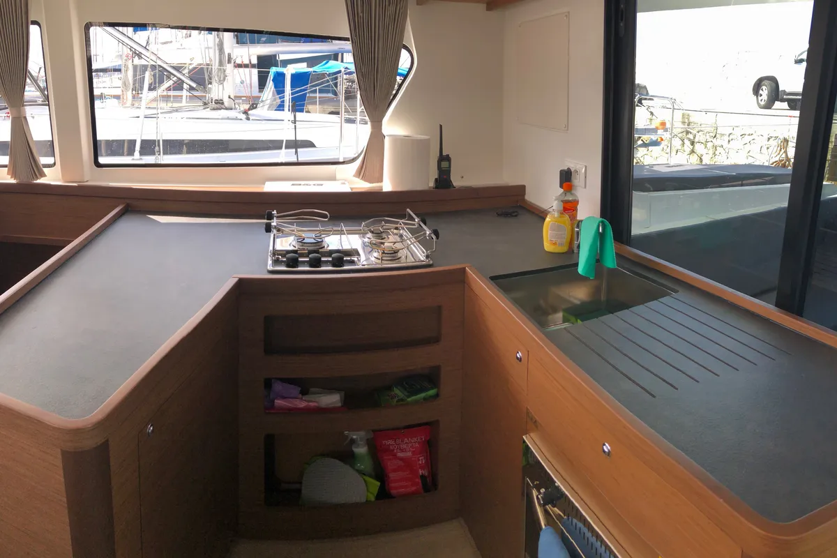Galley of Lagoon 42 (2020) AM, a Lagoon 42 catamaran at Athens, Greece