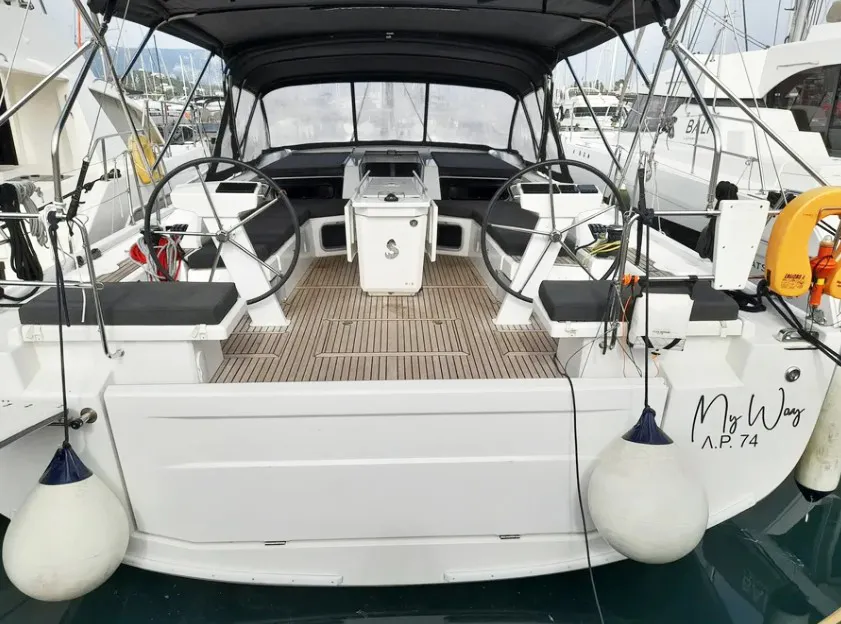 Cockpit of My Way, a Beneteau Oceanis 51.1 sailboat at Athens, Greece