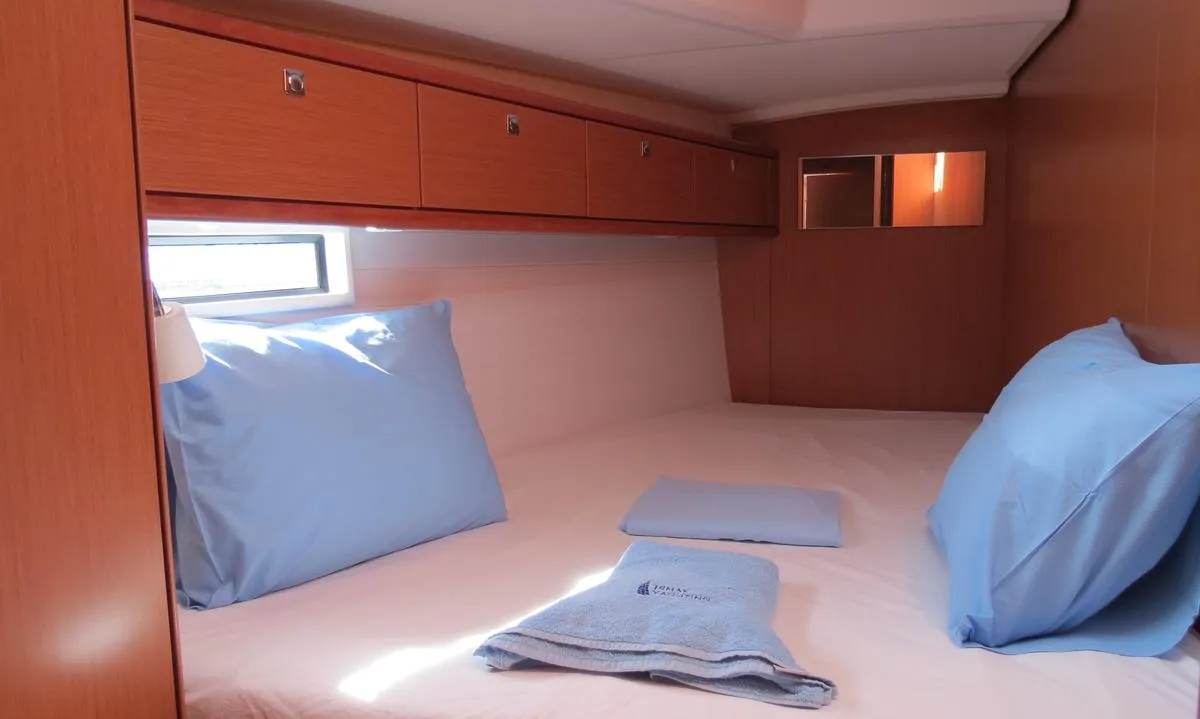 Cabin on Sita, a Bavaria Cruiser 46 sailboat at Fethiye, Turkey