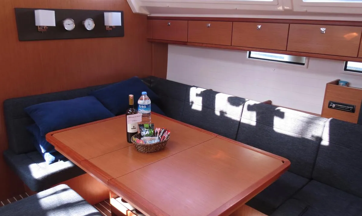 Salon of Sita, a Bavaria Cruiser 46 sailboat at Fethiye, Turkey