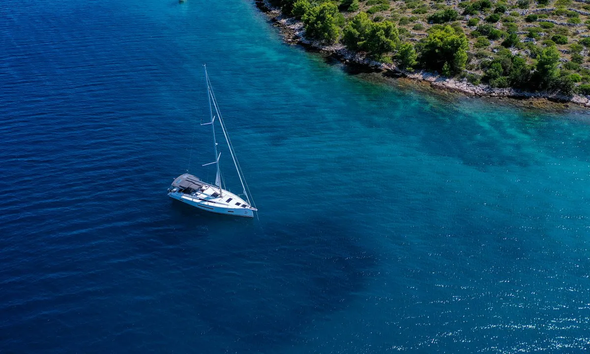 Exterior view of Janina, a Hanse 460 sailboat at Seget Donji, Croatia