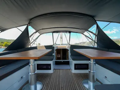Salon of Janina, a Hanse 460 sailboat at Seget Donji, Croatia