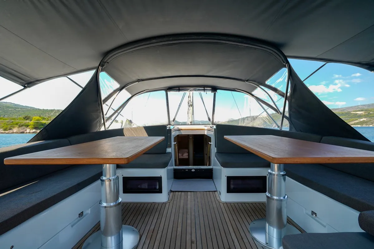 Salon of Janina, a Hanse 460 sailboat at Seget Donji, Croatia
