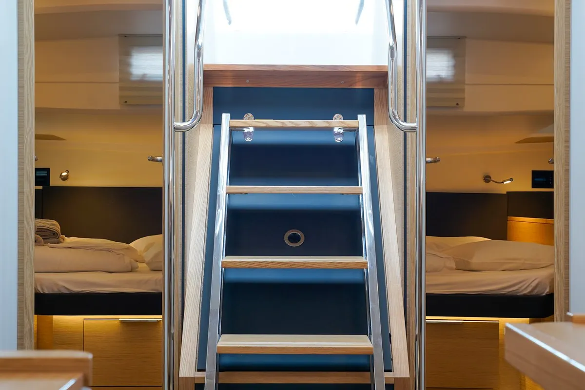 Cabin on Janina, a Hanse 460 sailboat at Seget Donji, Croatia
