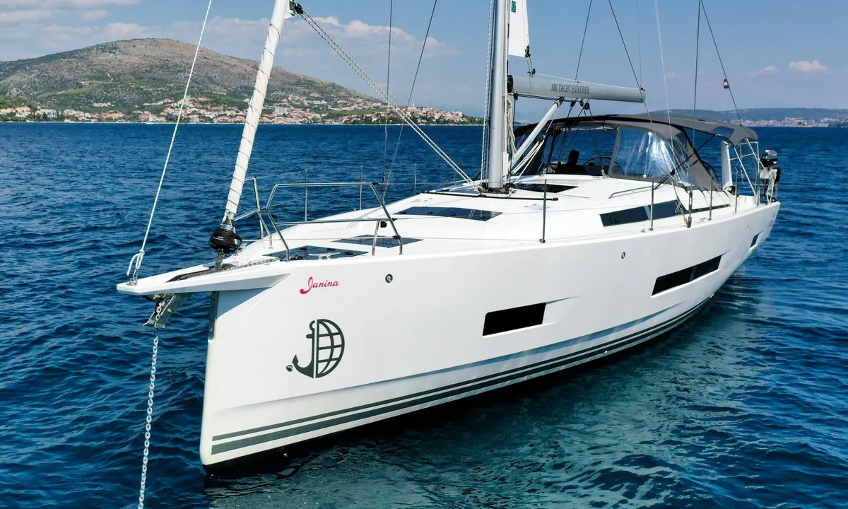 Exterior view of Janina, a Hanse 460 sailboat at Seget Donji, Croatia