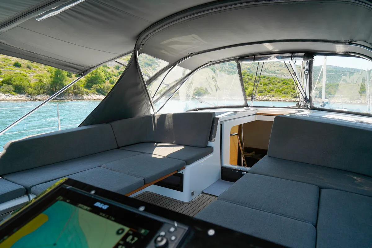 Janina, a Hanse 460 sailboat at Seget Donji, Croatia