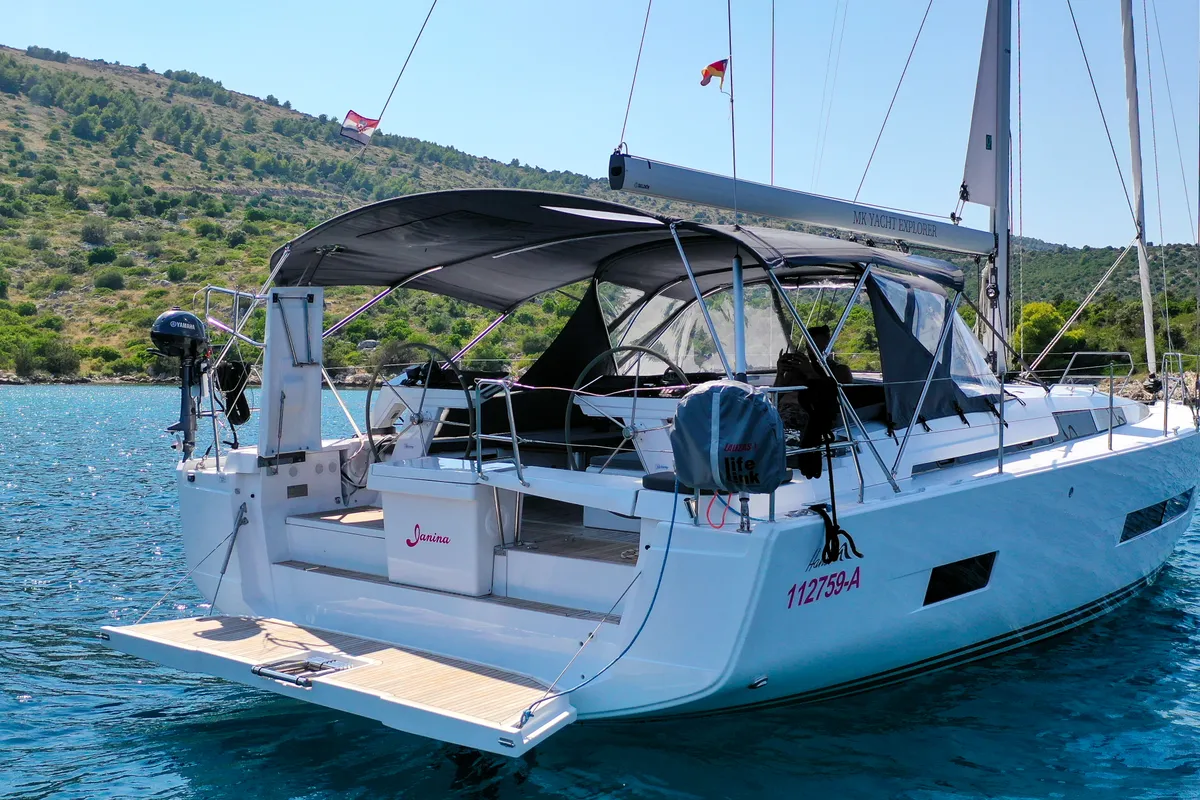 Janina, a Hanse 460 sailboat at Seget Donji, Croatia