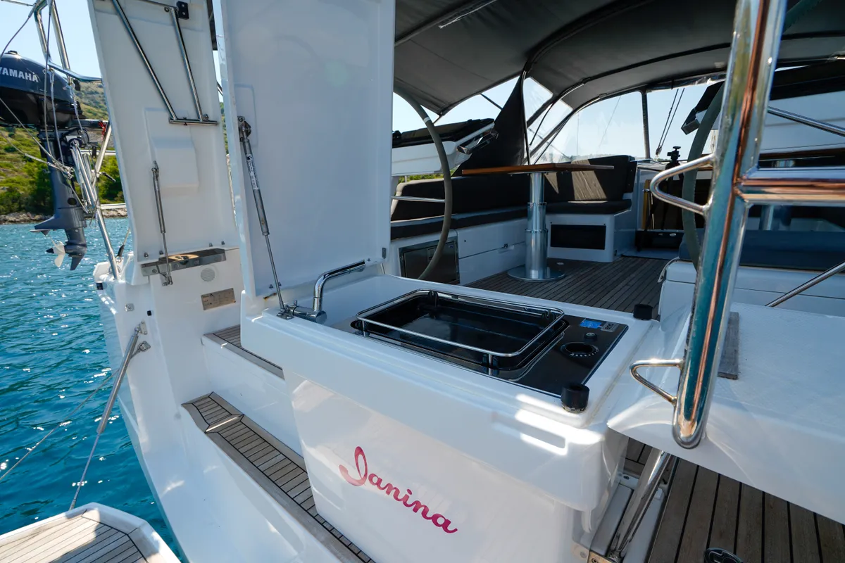 Janina, a Hanse 460 sailboat at Seget Donji, Croatia