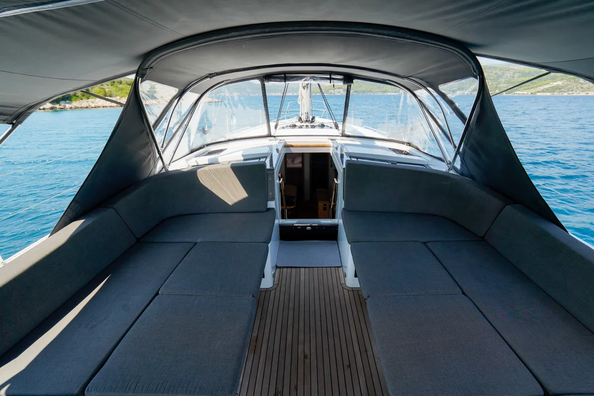 Janina, a Hanse 460 sailboat at Seget Donji, Croatia