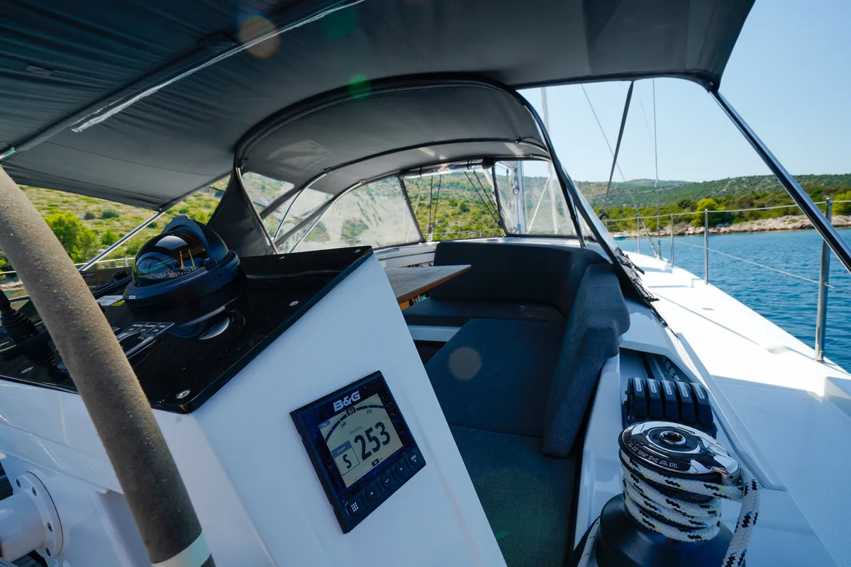 Janina, a Hanse 460 sailboat at Seget Donji, Croatia