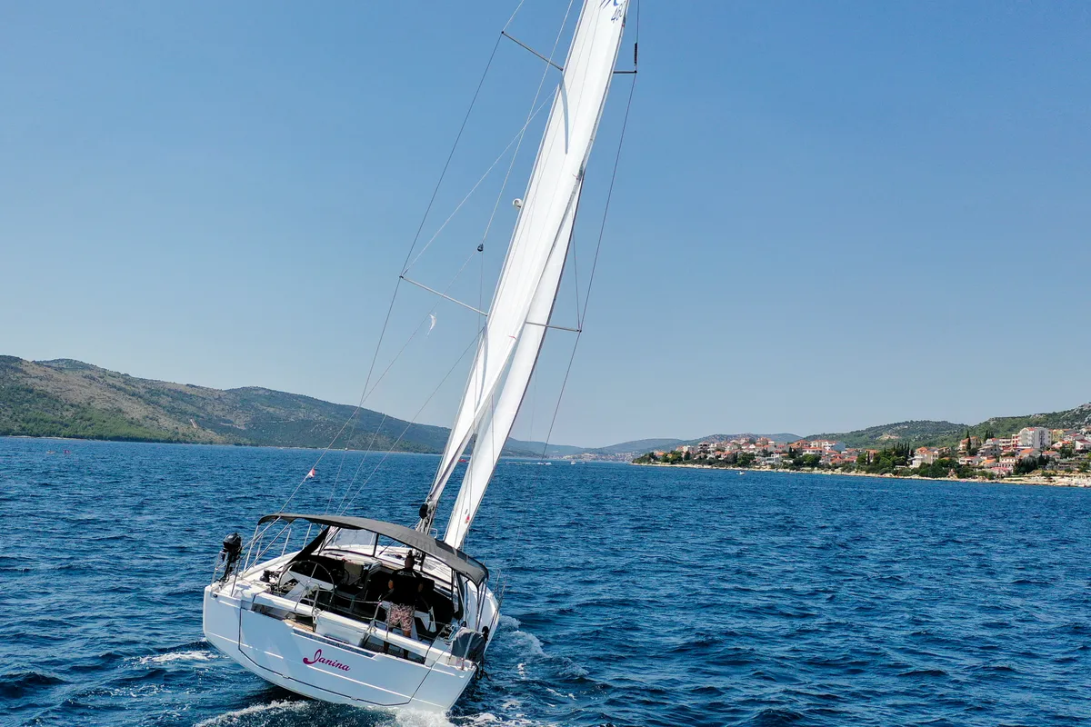 Janina, a Hanse 460 sailboat at Seget Donji, Croatia