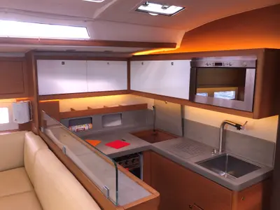 Galley of Gringott, a Dufour 530 sailboat at Olbia, Italy