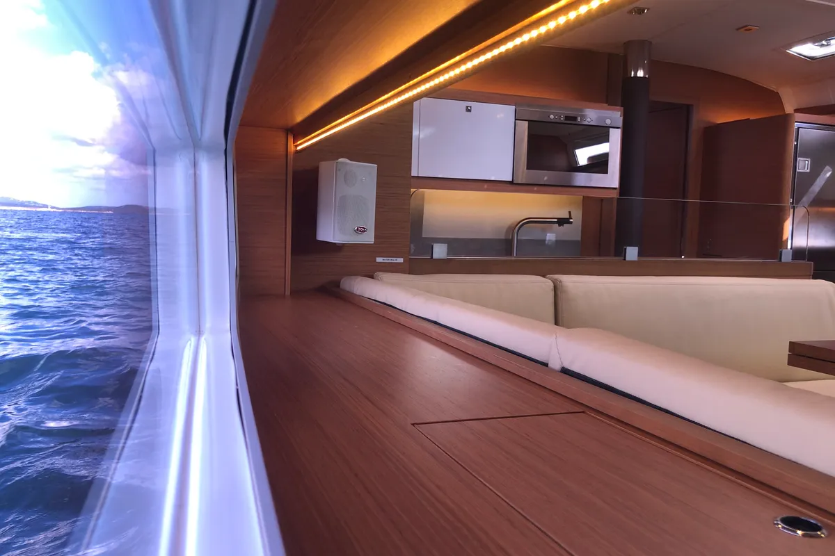 Salon of Gringott, a Dufour 530 sailboat at Olbia, Italy