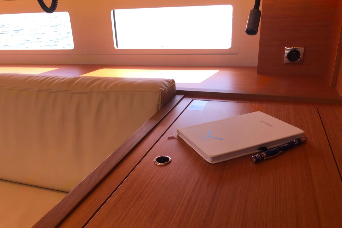 Salon of Gringott, a Dufour 530 sailboat at Olbia, Italy