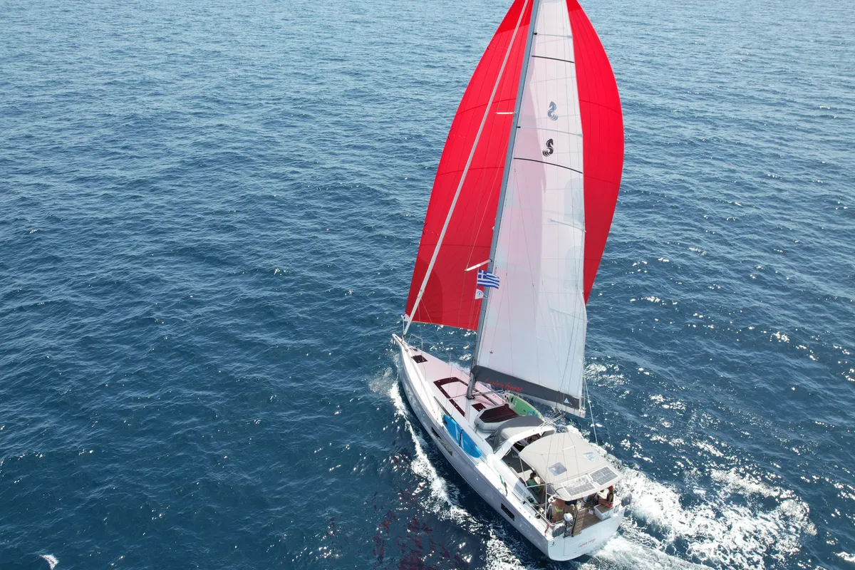 Exterior view of CAPTAIN GEORGE, a Beneteau Oceanis 51.1 sailboat at Skiathos, Greece