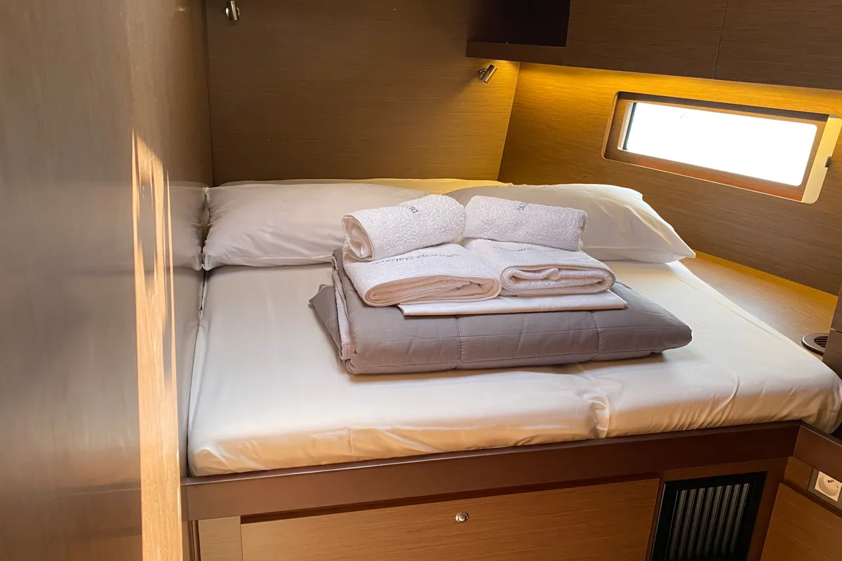 Cabin on CAPTAIN GEORGE, a Beneteau Oceanis 51.1 sailboat at Skiathos, Greece