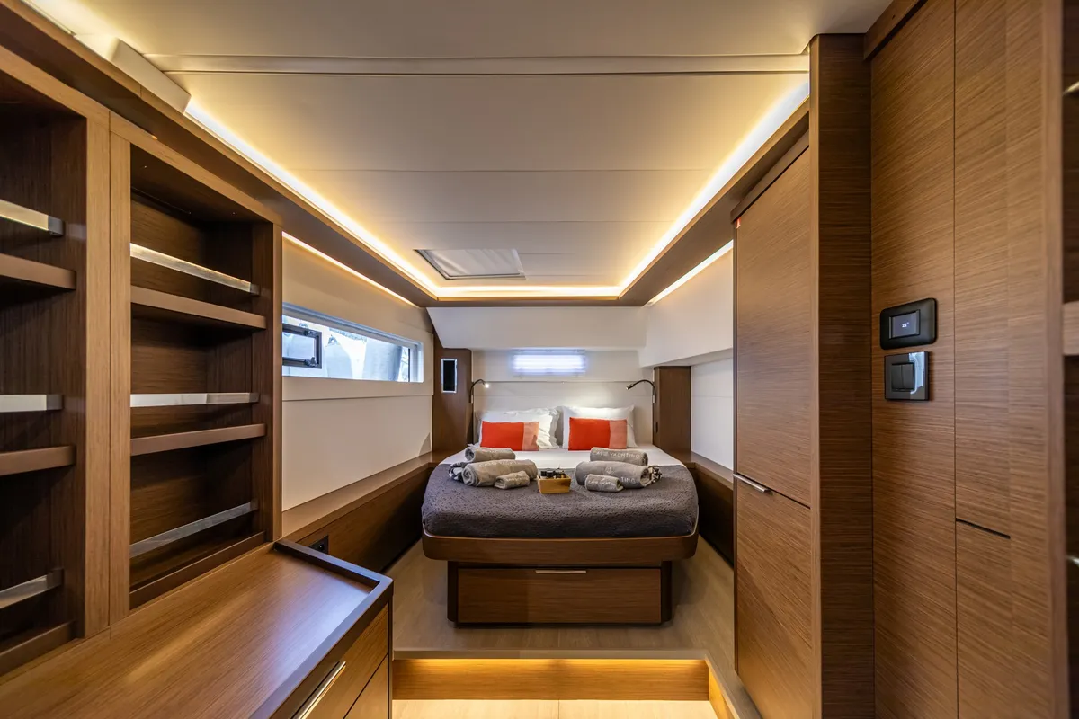 Cabin on LINO, a Lagoon 46 catamaran at Municipal Unit of Lefkada, Greece