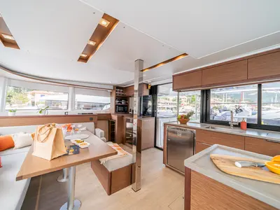 Galley of LINO, a Lagoon 46 catamaran at Municipal Unit of Lefkada, Greece