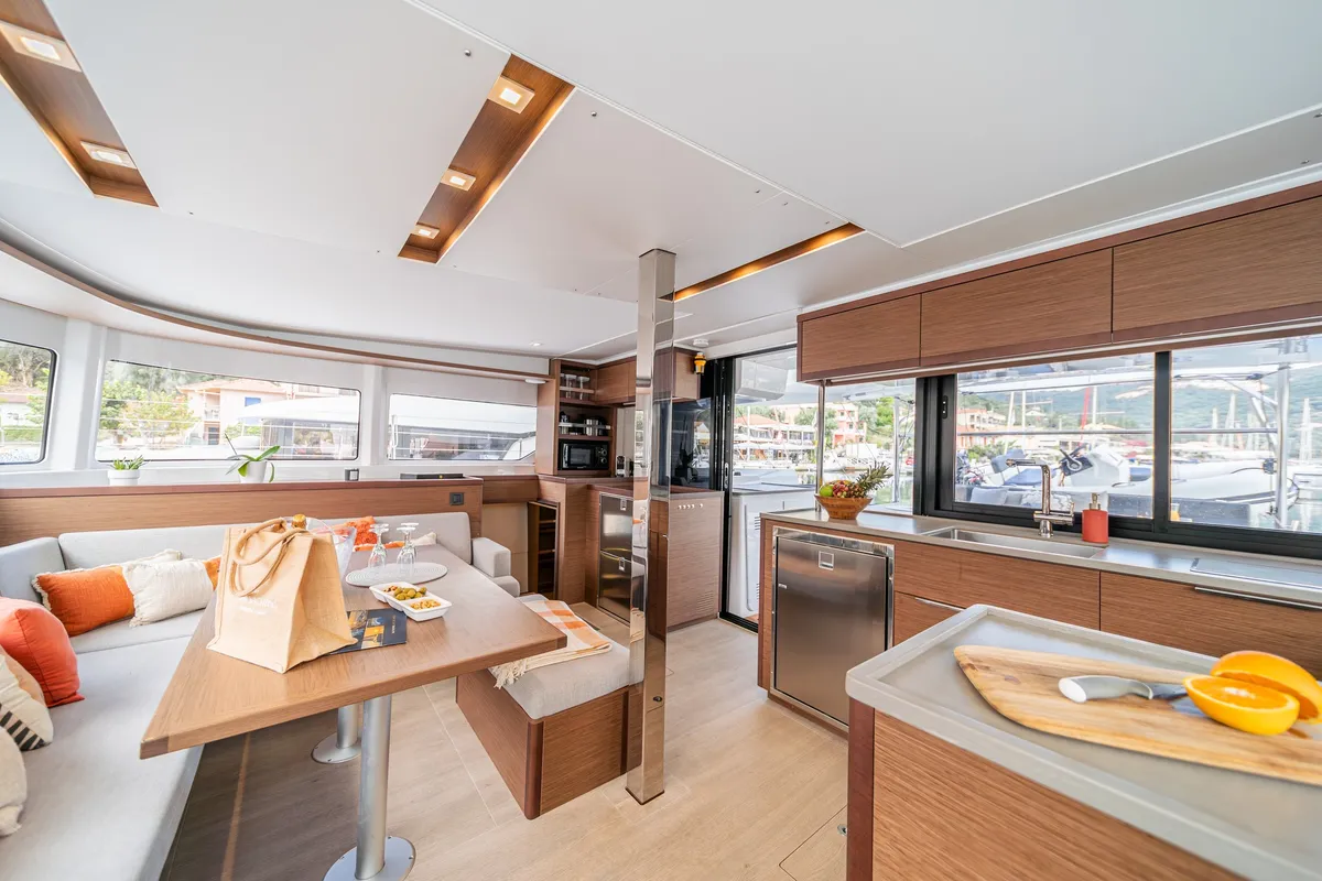 Galley of LINO, a Lagoon 46 catamaran at Municipal Unit of Lefkada, Greece