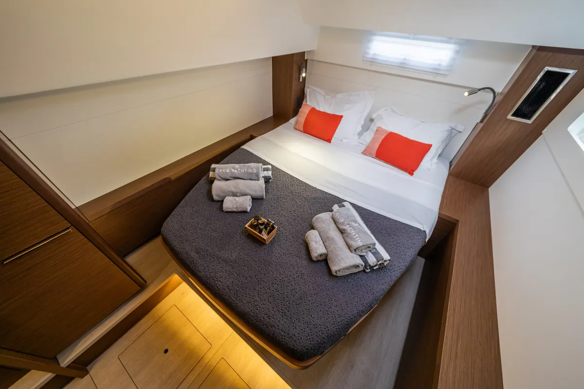 Cabin on LINO, a Lagoon 46 catamaran at Municipal Unit of Lefkada, Greece