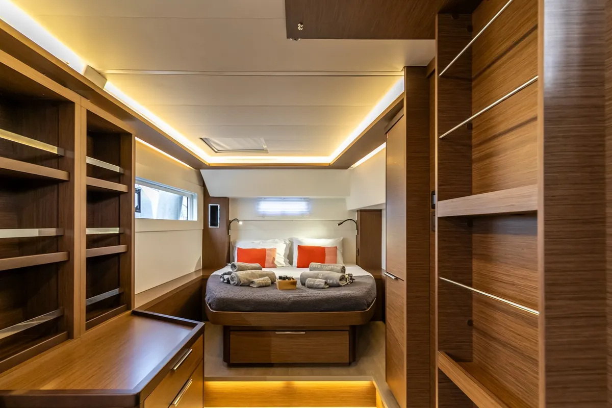 Cabin on LINO, a Lagoon 46 catamaran at Municipal Unit of Lefkada, Greece