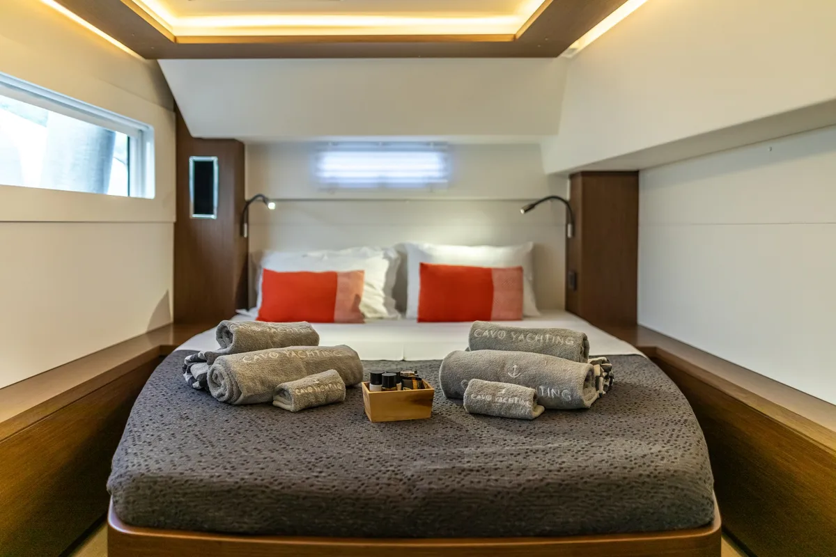 Cabin on LINO, a Lagoon 46 catamaran at Municipal Unit of Lefkada, Greece