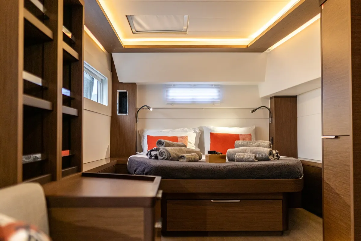 Cabin on LINO, a Lagoon 46 catamaran at Municipal Unit of Lefkada, Greece