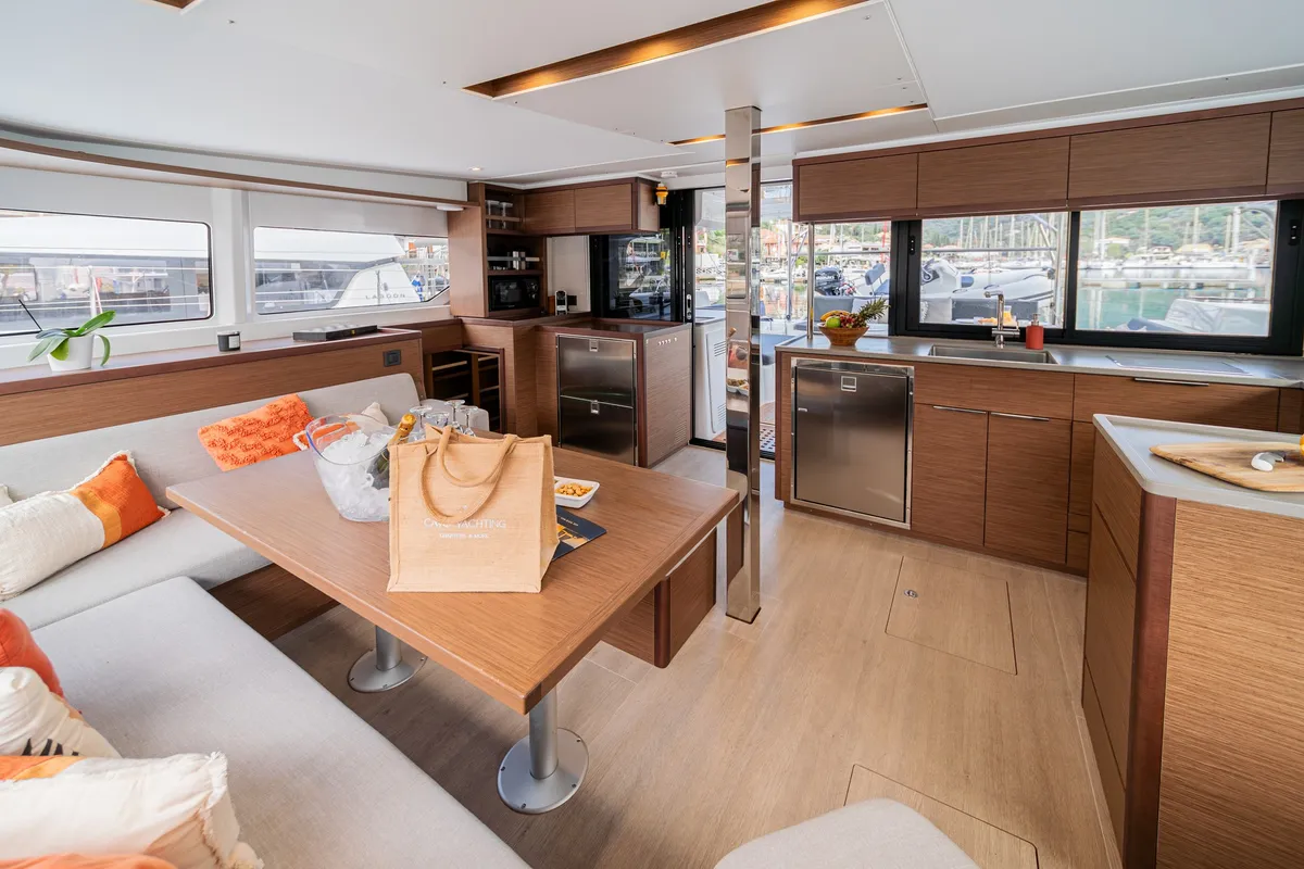 Galley of LINO, a Lagoon 46 catamaran at Municipal Unit of Lefkada, Greece