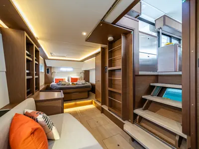 Cabin on LINO, a Lagoon 46 catamaran at Municipal Unit of Lefkada, Greece