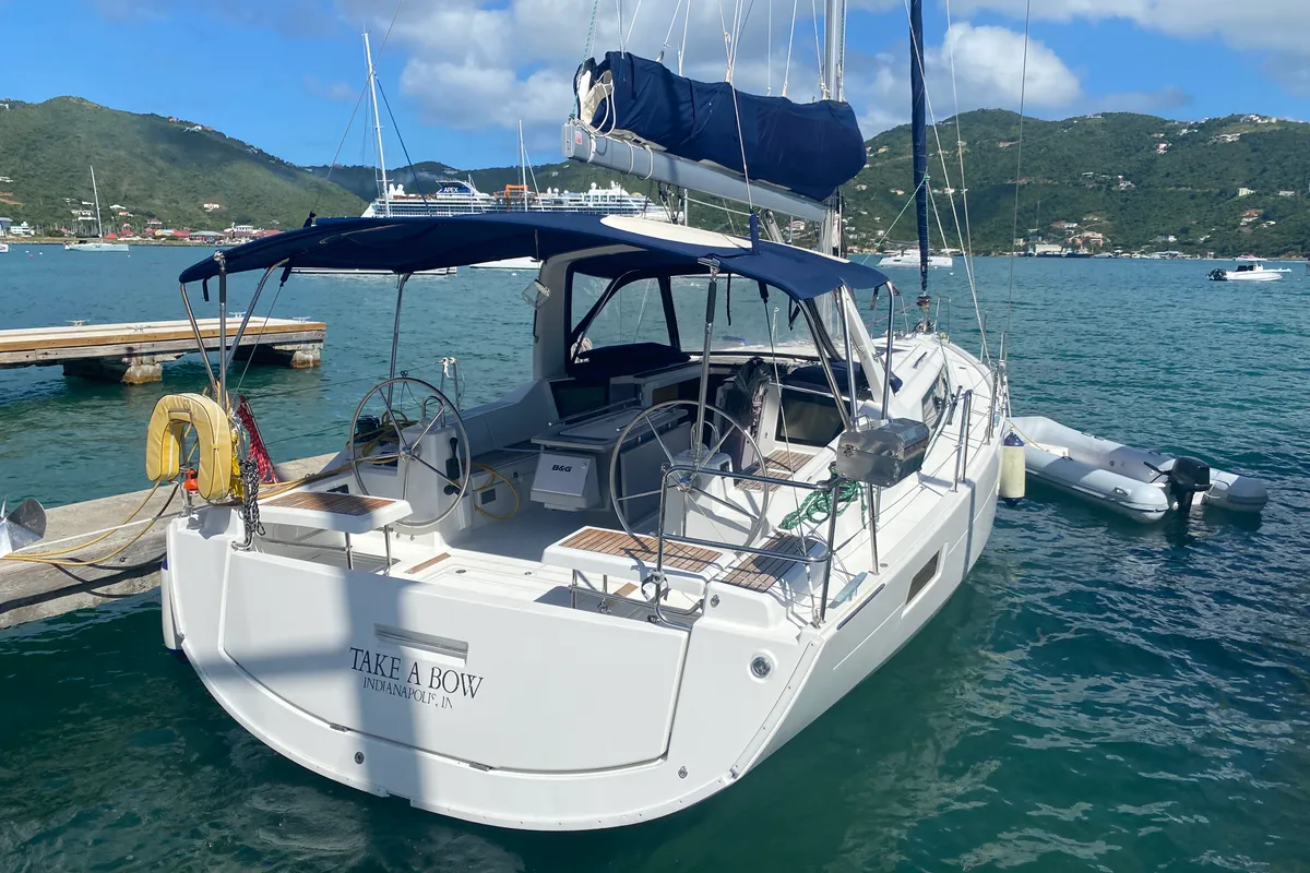 Exterior view of Take a bow, a Beneteau Oceanis 411 sailboat at Road Town, British Virgin Islands