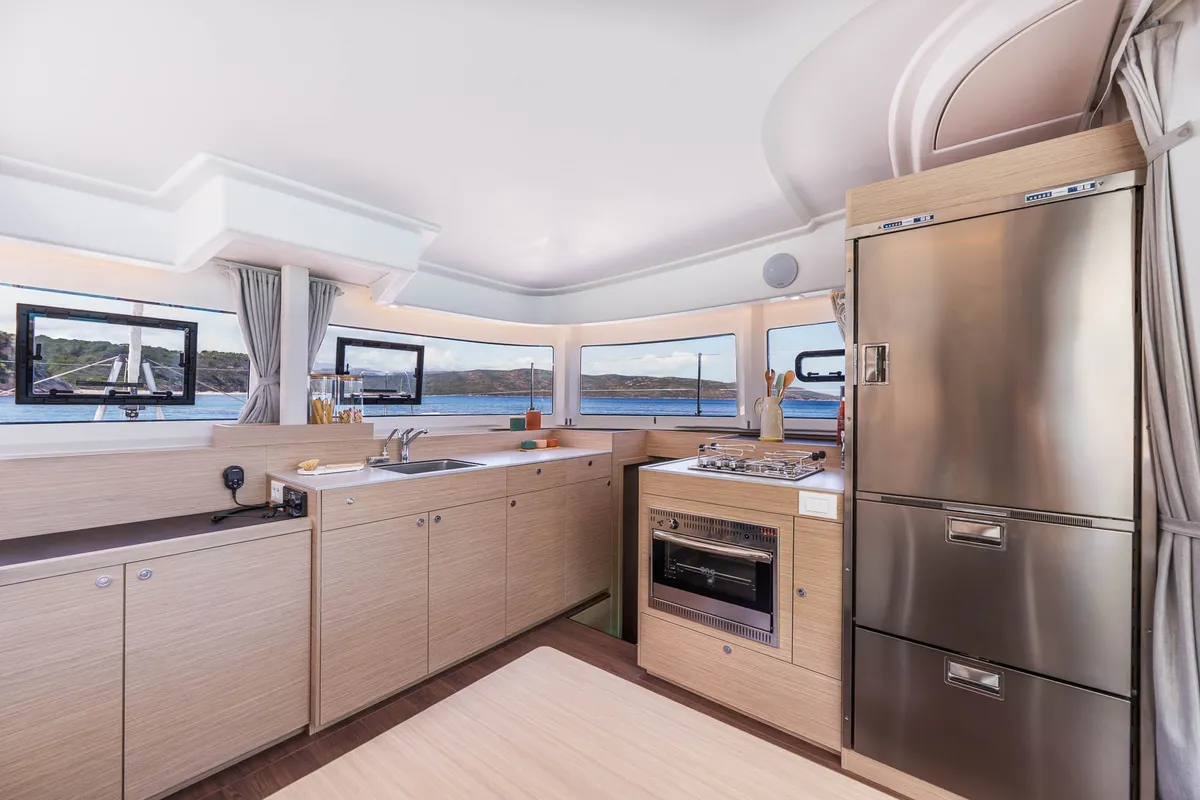 Galley of Northcat L38, a Lagoon 38 catamaran at Sipias Municipal Unit, Greece