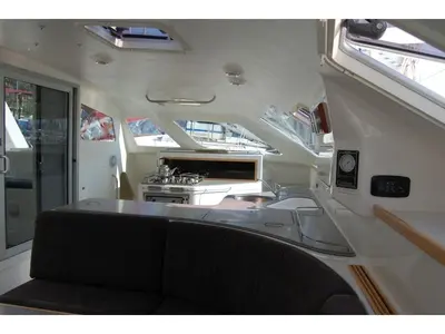 Galley of Alboran Ron Punch, a Voyage 440 catamaran at Murdeira, Cape Verde