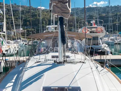 Deck of Marsiglia, a Jeanneau Sun Odyssey 349 sailboat at Capo d'Orlando, Italy