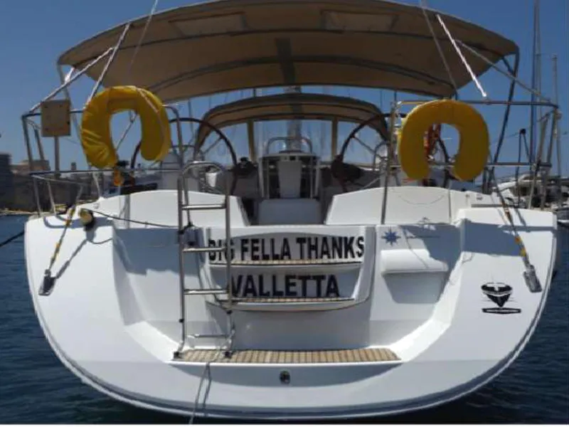 Exterior view of Big Fella Thanks, a Jeanneau 53 sailboat at Kalkara, Malta