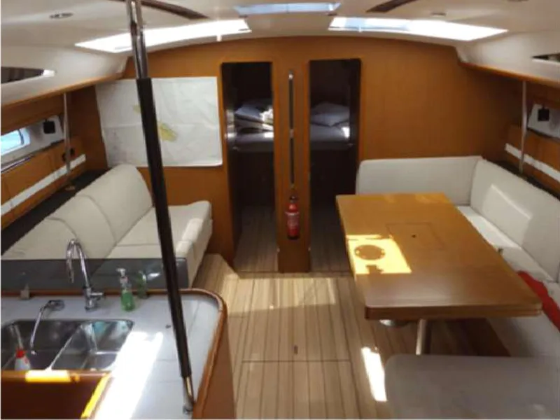 Salon of Big Fella Thanks, a Jeanneau 53 sailboat at Kalkara, Malta