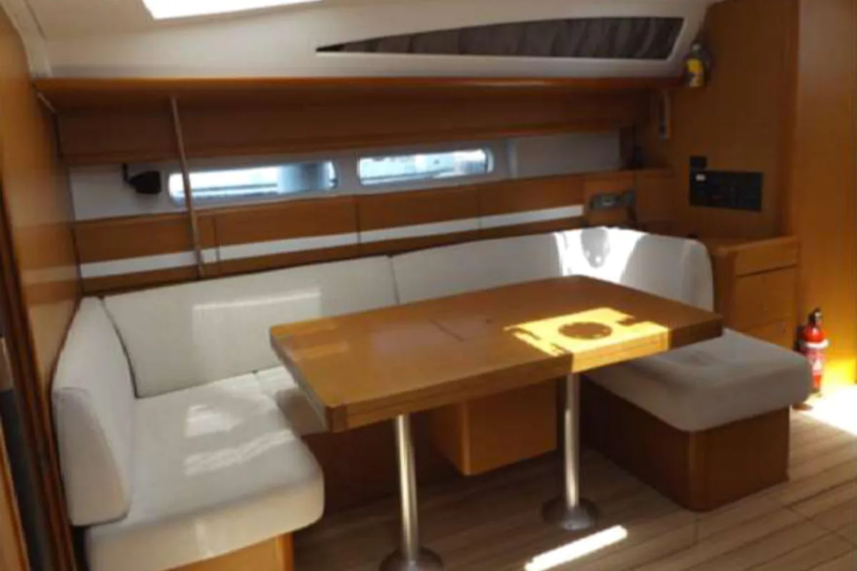 Salon of Big Fella Thanks, a Jeanneau 53 sailboat at Kalkara, Malta