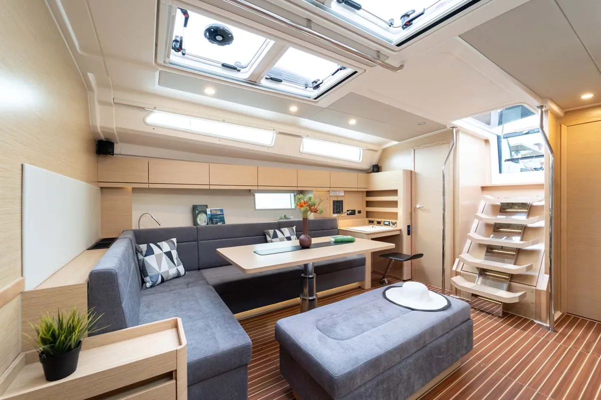 Salon of Mare Estrella, a Hanse 508 sailboat at Grad Šibenik, Croatia