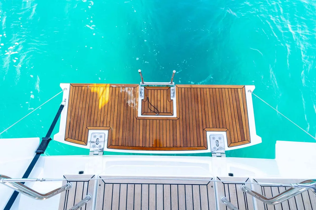 Deck of Mare Estrella, a Hanse 508 sailboat at Grad Šibenik, Croatia