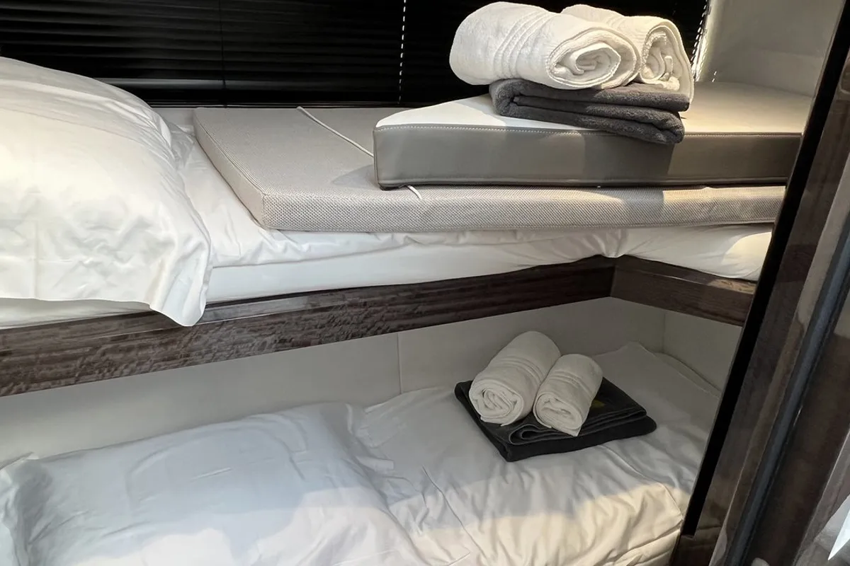 Cabin on Champ Atlantis, a Galeon 500 Fly motor yacht at Grad Kaštela, Croatia
