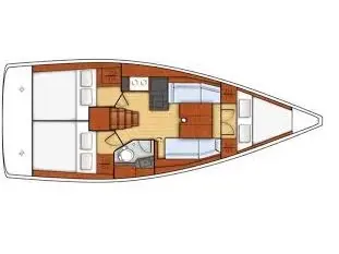 Floor plan of Mia, a Beneteau Oceanis 35.1 sailboat at U Pàize, Italy